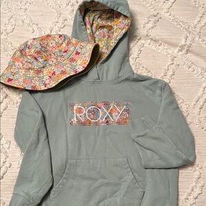 Roxy Sage Hoodie and Floral Bucket Hat